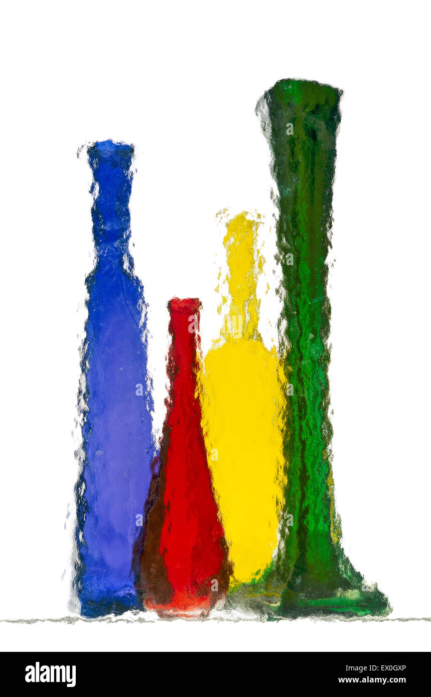 Farbige Flaschen Stockfoto