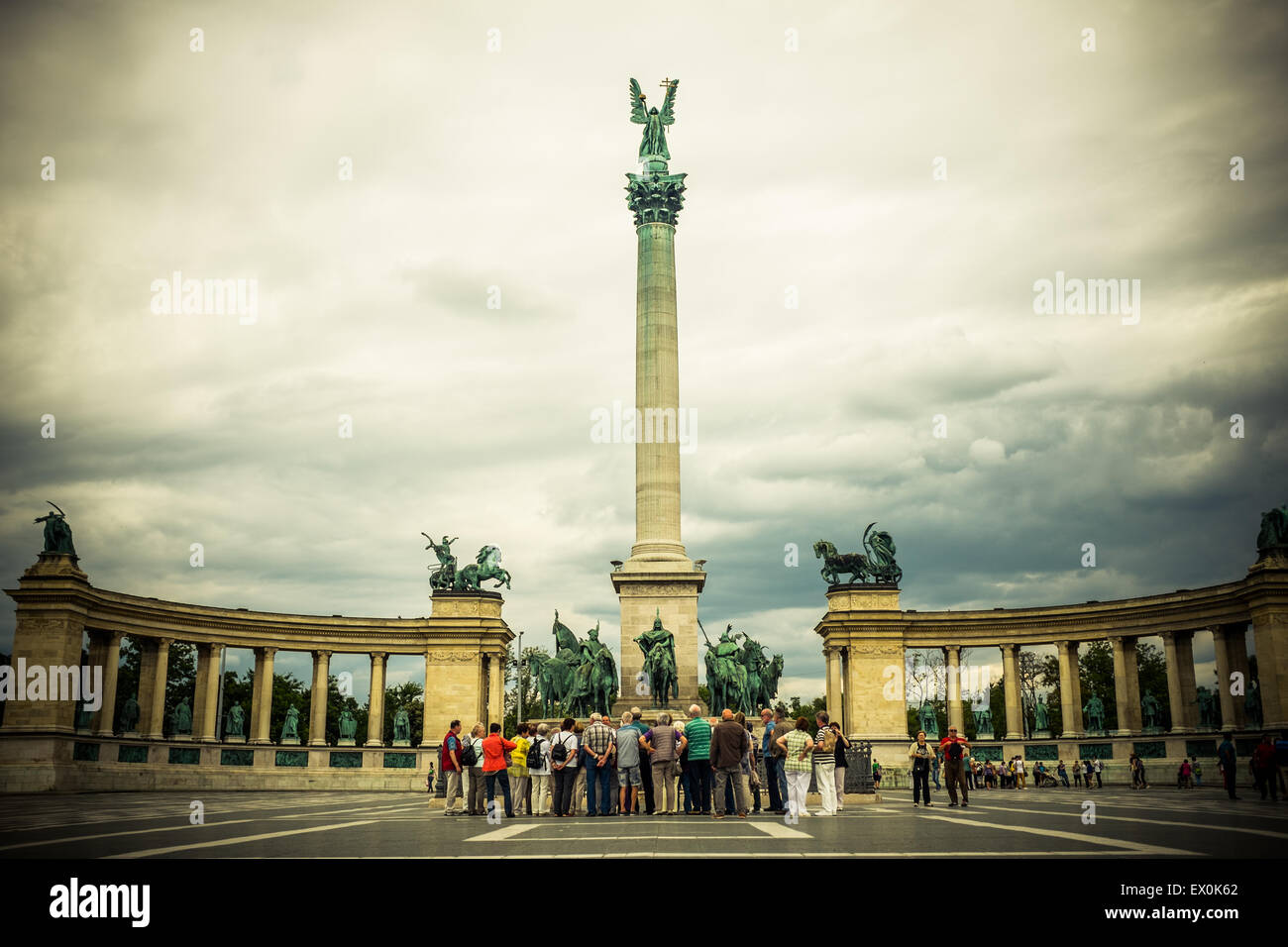 Hosok Tere Budapest, Heldenplatz Stockfoto