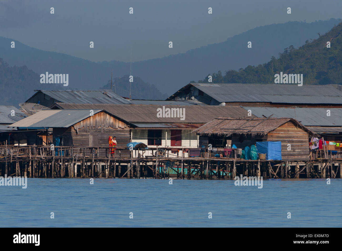 Indonesischen Fischerdorf. Stockfoto