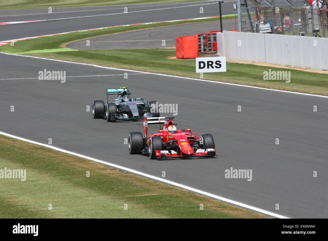 Sebastian Vettel in seinem Ferrari Formel1 mit Geschwindigkeit Stockfoto