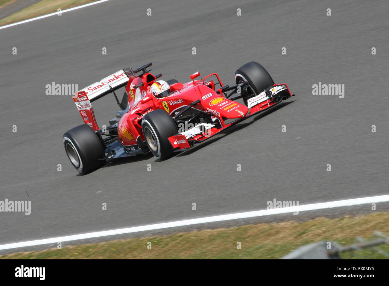 Sebastian Vettel in seinem Ferrari Formel1 mit Geschwindigkeit Stockfoto