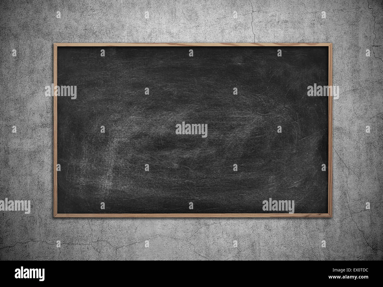 leere Tafel an Wand, Nahaufnahme Stockfoto