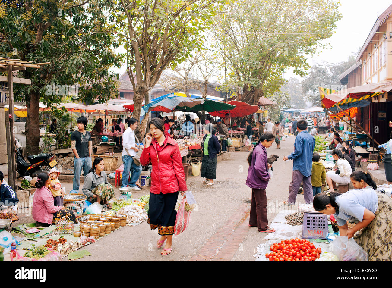 Morgenmarkt. Luang Prabang, Laos. Stockfoto