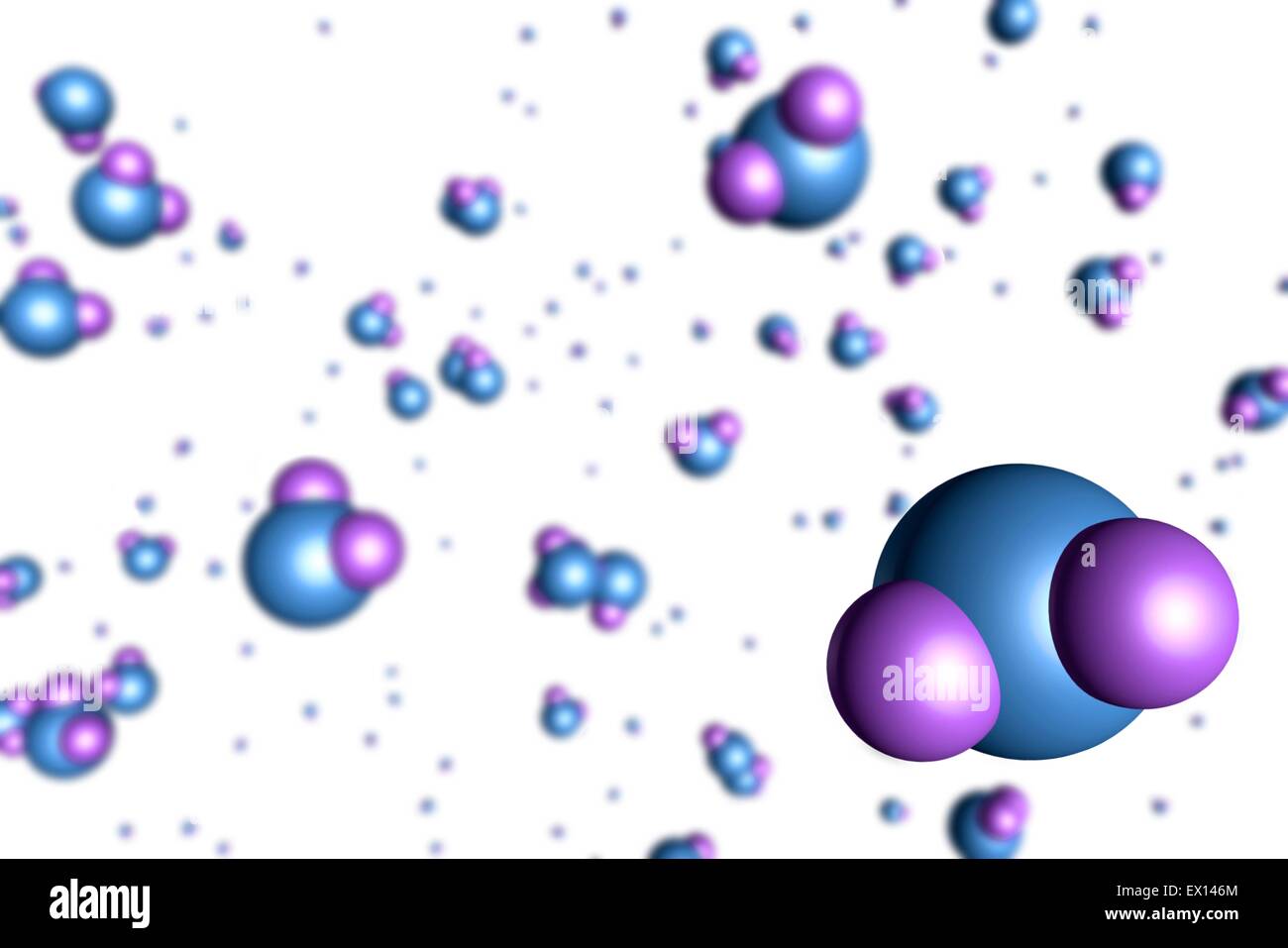 Molekulare Modelle Wasser ist Wasser eine wichtige Substanz für alle Formen des Lebens ist es ein Molekül aus zwei Atomen Wasserstoff Stockfoto