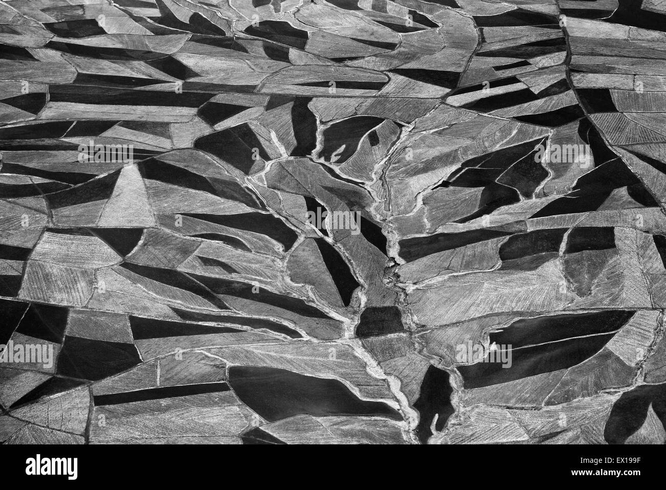 Luftaufnahme von einer ländlichen Gegend in der Nähe von Addis Abeba in Äthiopien Ostafrika Stockfoto