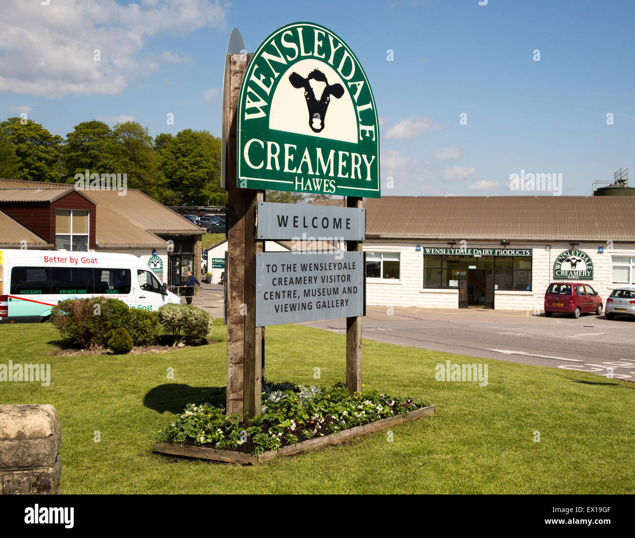 Wensleydale Molkerei Käse Fabrik Besucher Zentrum, Hawes, Yorkshire Dales National Park, England, UK Stockfoto