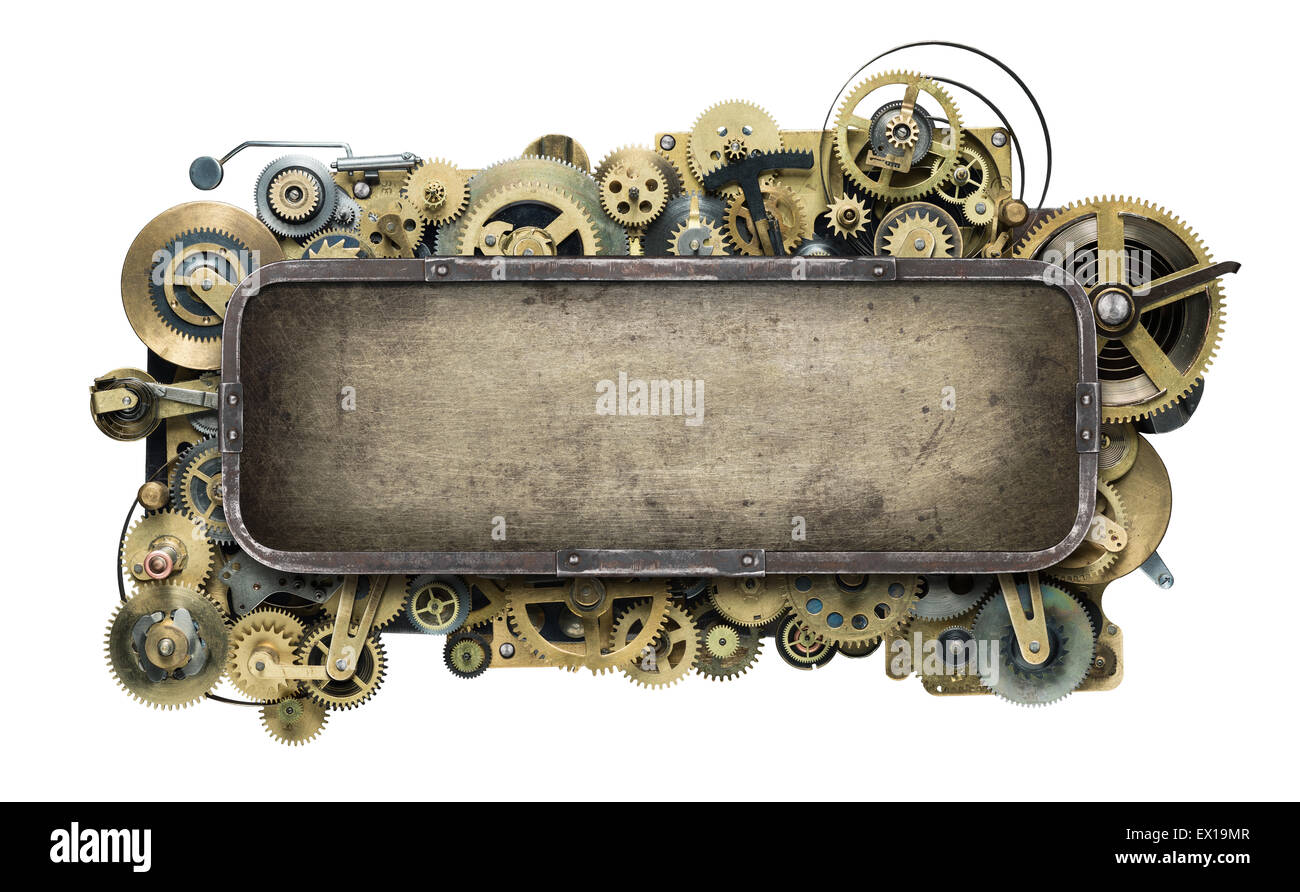 Stilisierte mechanische Uhrwerk Hintergrund. Stockfoto