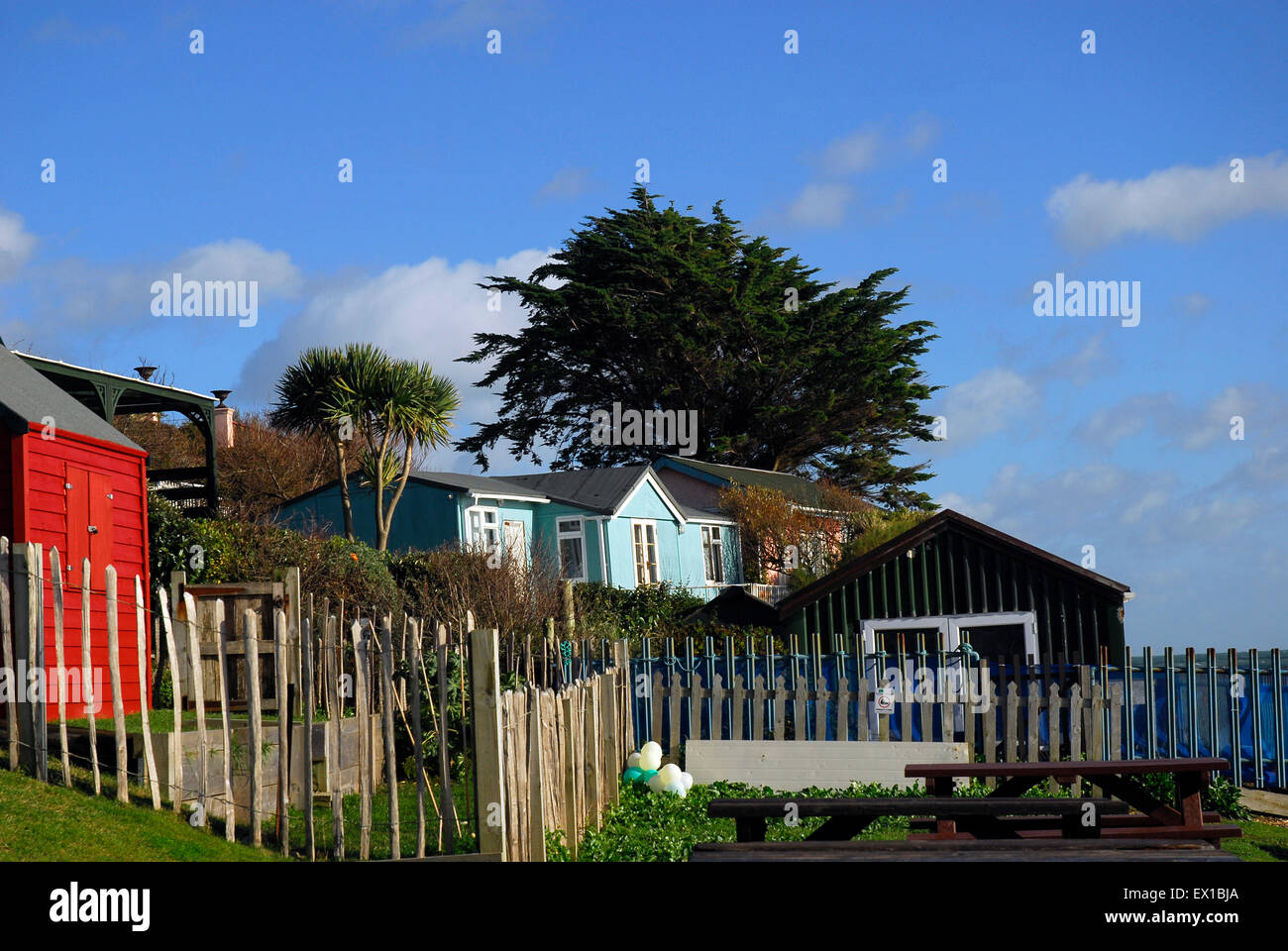 Strandhütte am Meer Bembridge Isle Of Wight England UK Europe Stockfoto