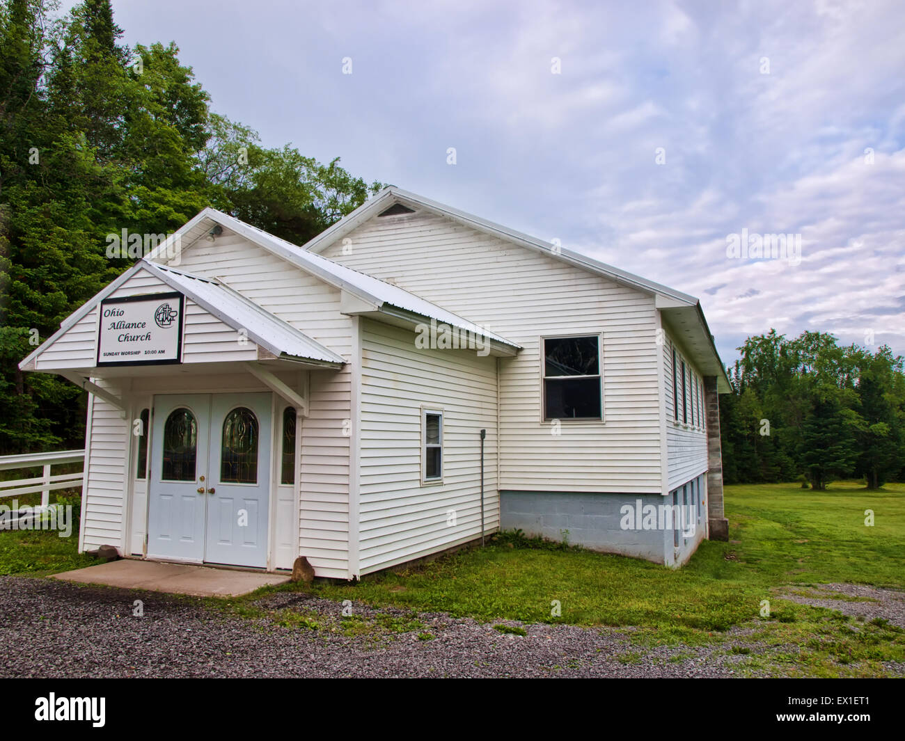 Ohio Alliance Church in Adirondack State Park, New York Stockfoto