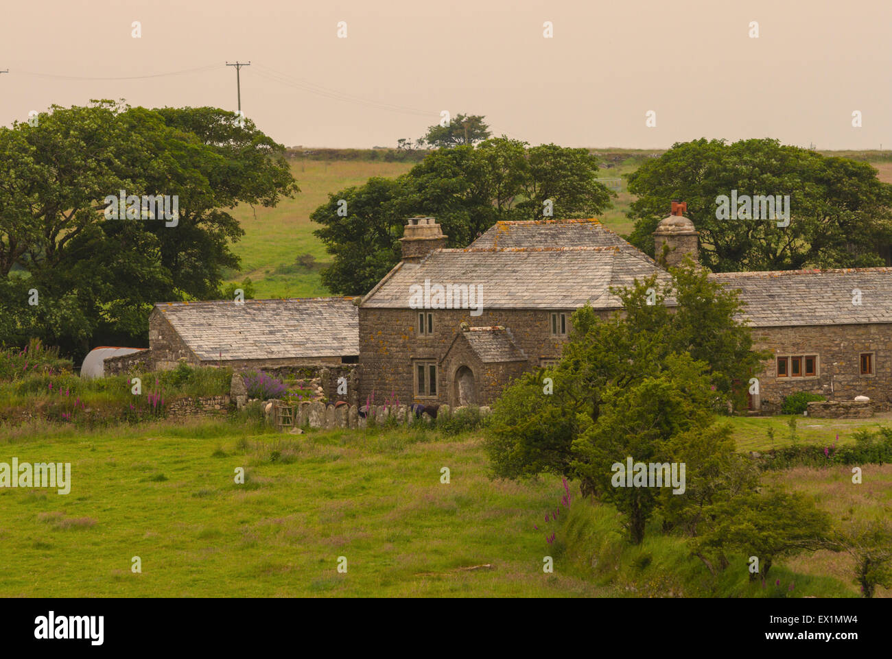 Nampara Ross Poldarks Bauernhof hoch auf Bodmin Moor Stockfoto