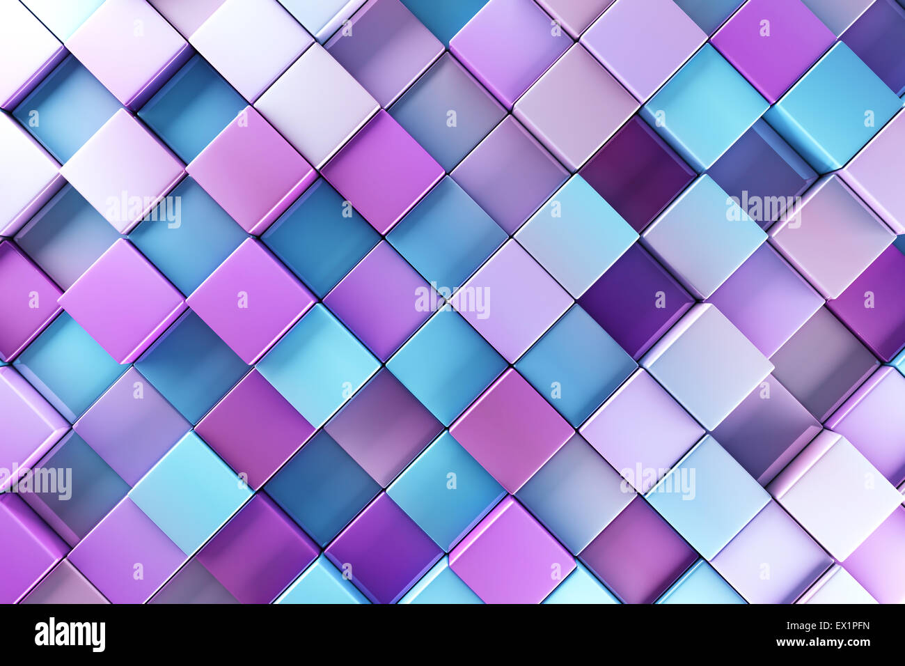 Blau und lila Blöcke abstrakten Hintergrund Stockfoto