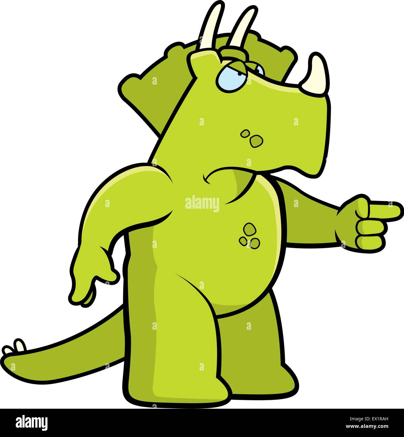 Ein Cartoon-Dinosaurier mit einem wütenden Ausdruck. Stock Vektor
