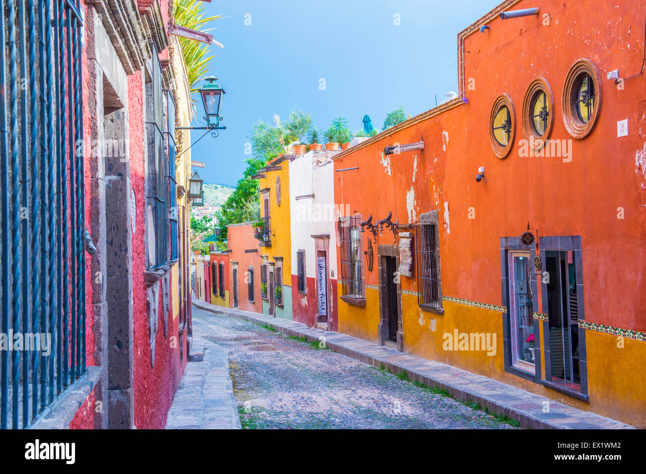 Street View von San Miguel de Allende, Mexiko Stockfoto