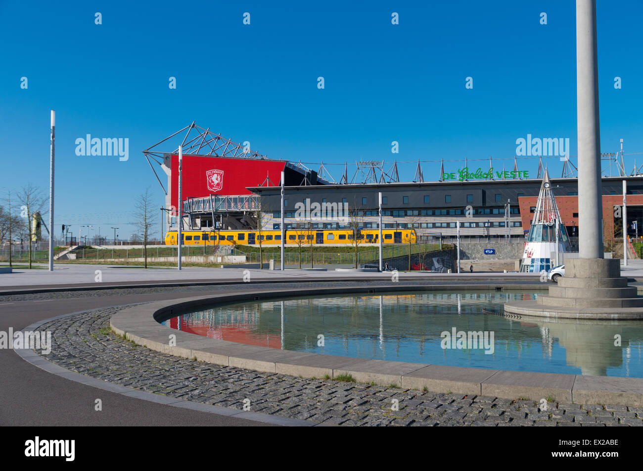 Drienerlo Bahnhof in Enschede, Niederlande. Es liegt in der Nähe der Grolsch Veste, das Heimstadion des FC Twente, einen Beruf Stockfoto