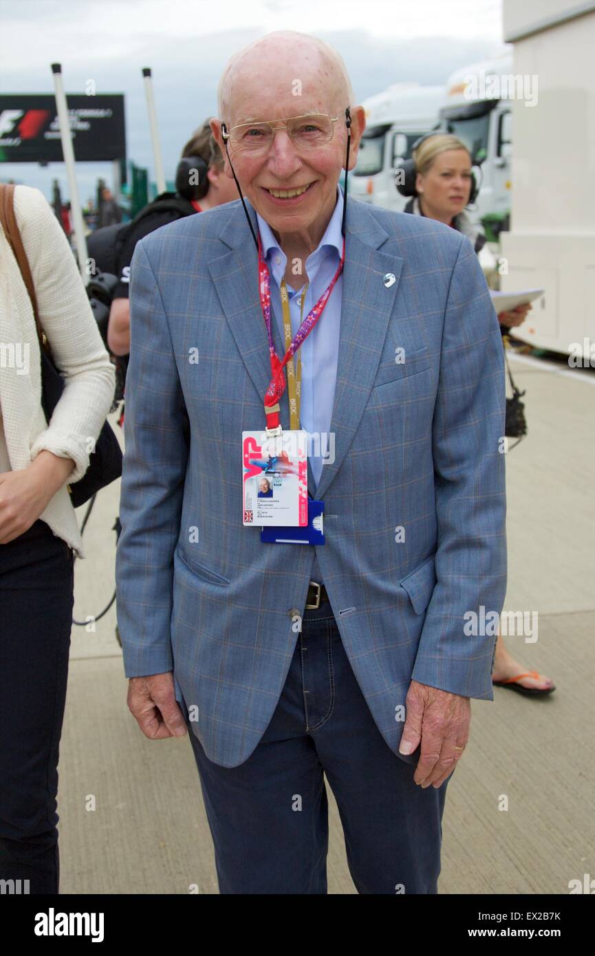 Silverstone, Northants, Großbritannien. 5. Juli 2015. Britische Formel 1 Grand Prix. John Surtees, britischer ehemalige Straße Motorradrennfahrer und Formel-1-Pilot kommt am Tag des Rennens. Bildnachweis: Aktion Plus Sport/Alamy Live-Nachrichten Stockfoto