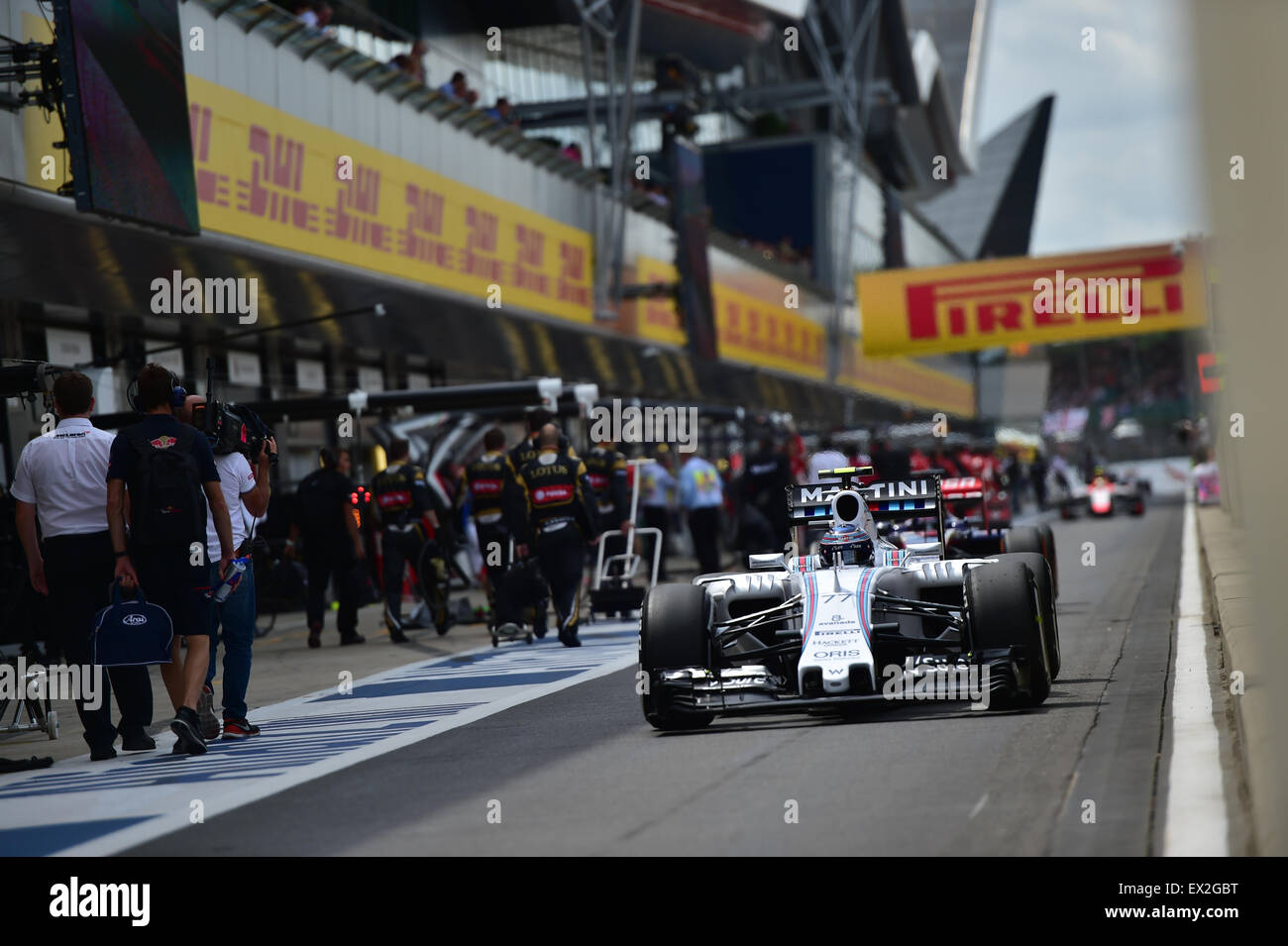 Silverstone im Vereinigten Königreich. 5. Juli 2015. Valterri Bottas (FIN), Williams F1 Team beim Rennen in der britischen F1 Grand Prix, Silverstone im Vereinigten Königreich. Bildnachweis: Kevin Bennett/Alamy Live-Nachrichten Stockfoto