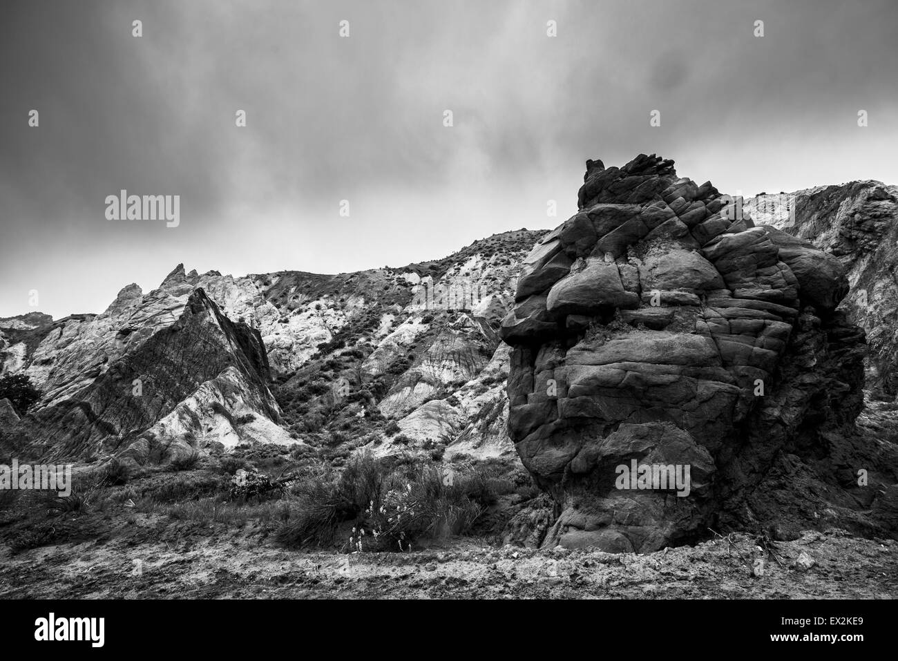 Schwarze und weiße Landschaft Utah Cottonwood Canyon Road Escalante Stockfoto