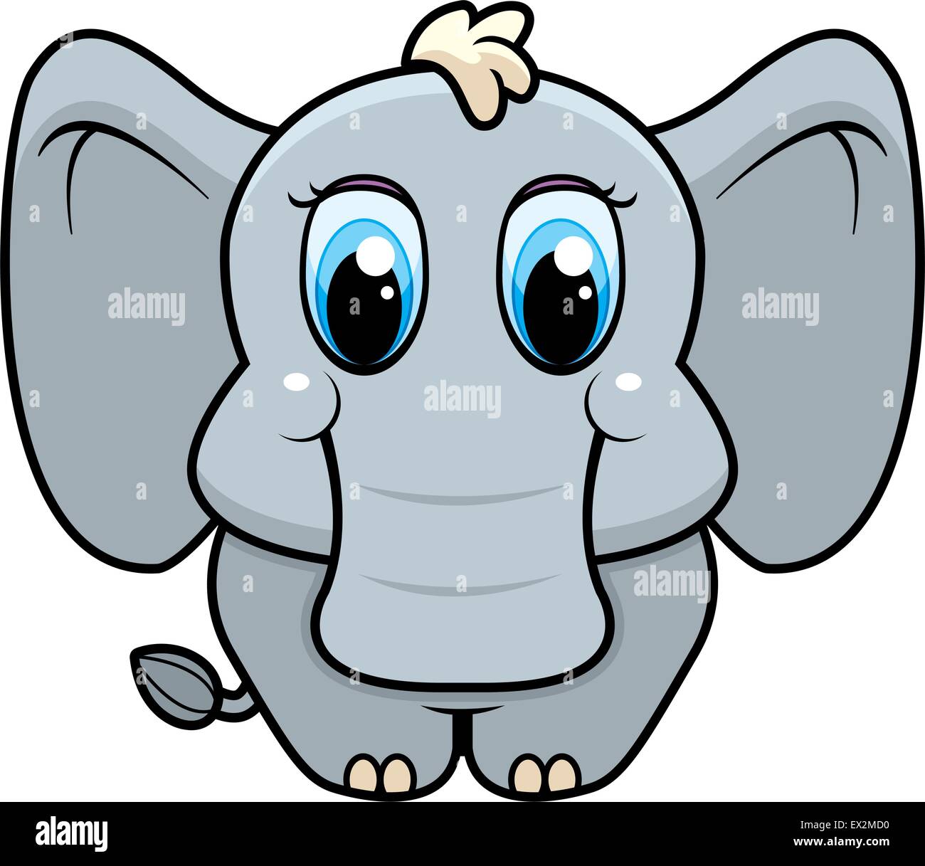 Ein Baby Cartoon Elefant stehend auf vier Beinen. Stock Vektor
