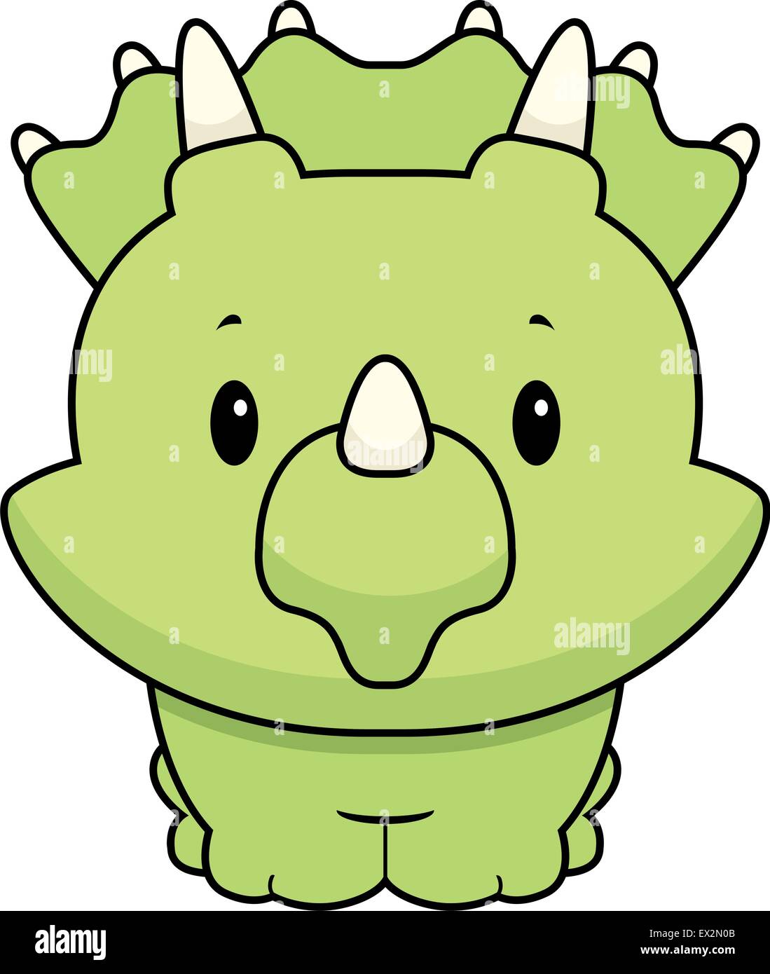 Ein Baby Cartoon Dinosaurier stehend auf vier Beinen. Stock Vektor