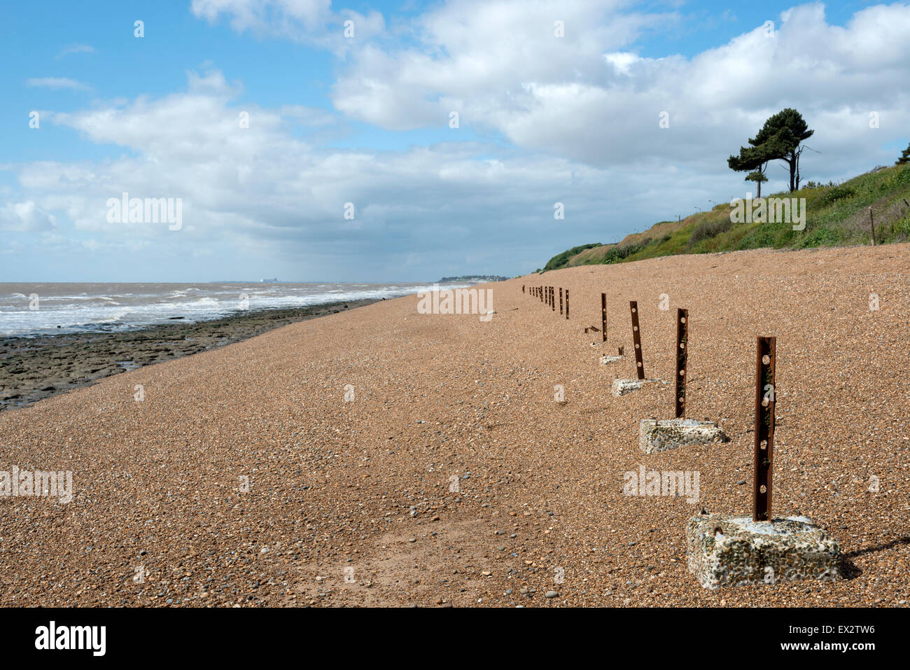 Anti-Invasion Abwehr von Weltkrieg zwei die ehemaligen RAF-Radarstation bei Bawdsey Ferry, Suffolk, UK zu schützen. Stockfoto