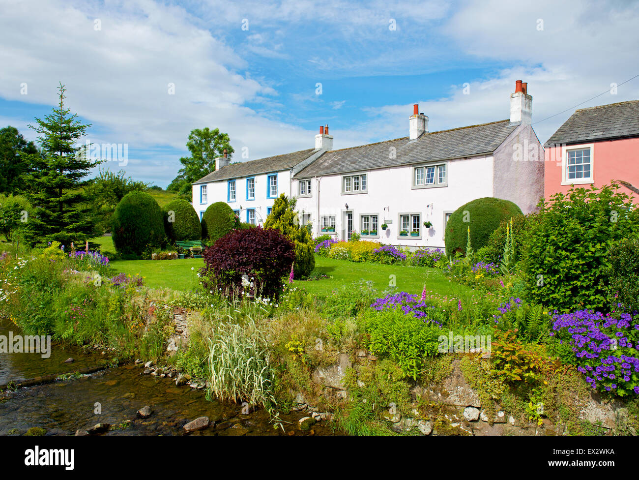 Hütten im Dorf Caldbeck, Cumbria, England UK Stockfoto