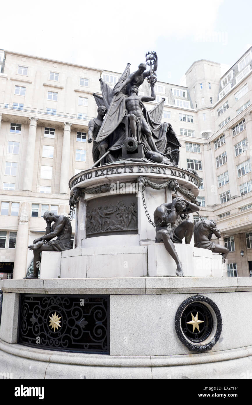 Statue England erwartet, dass jeder Mann seine Pflicht tun Stockfoto