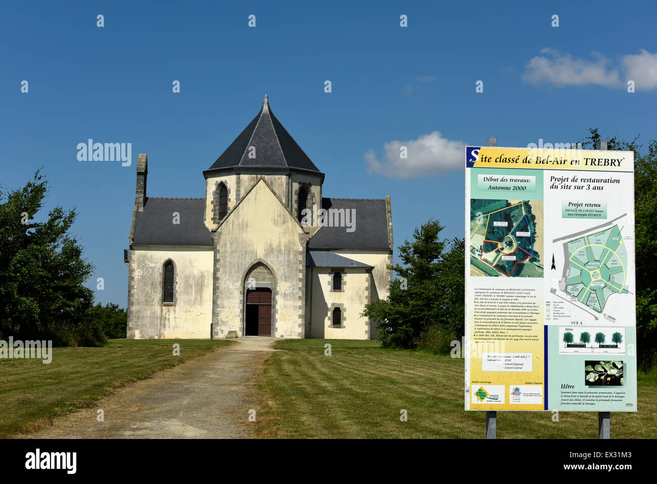 Kapelle unserer lieben Frau vom Berge Karmel, Mont-Bel-Air, Trebry, Bretagne, Frankreich Stockfoto