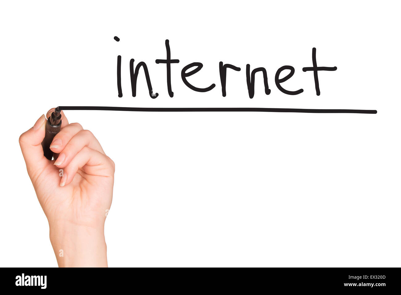 Menschliche Hand schreiben Stockfoto