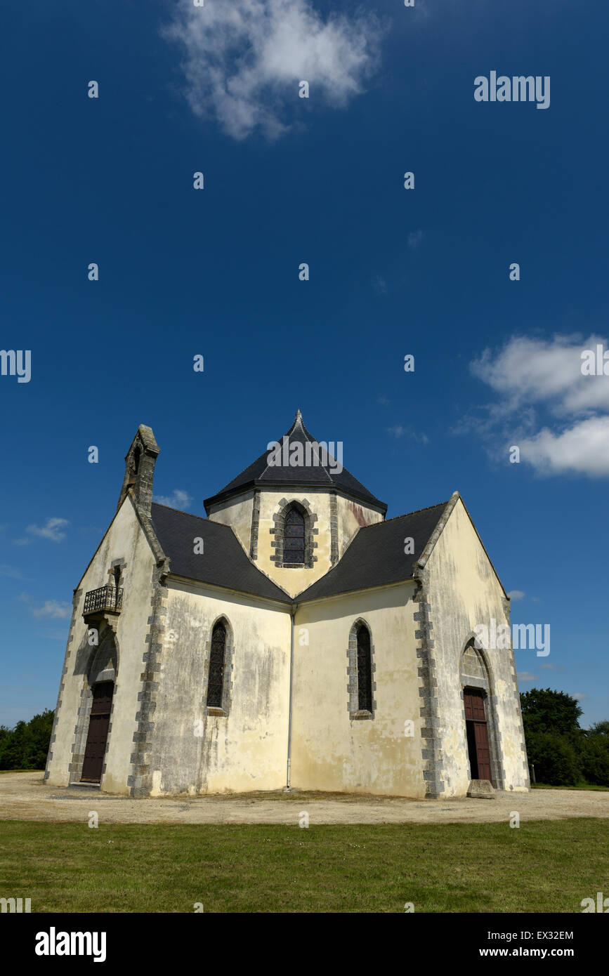 Kapelle unserer lieben Frau vom Berge Karmel, Mont-Bel-Air, Trebry, Bretagne, Frankreich Stockfoto