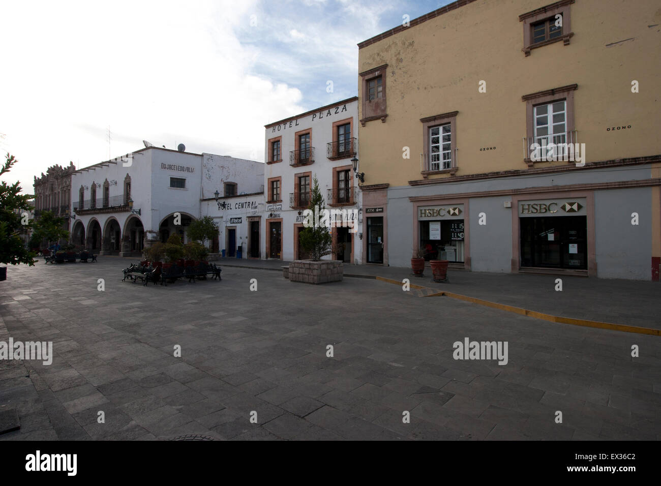 Das Plaza in kolonialen Jerez, Bundesstaat Zacatecas, Mexiko Stockfoto
