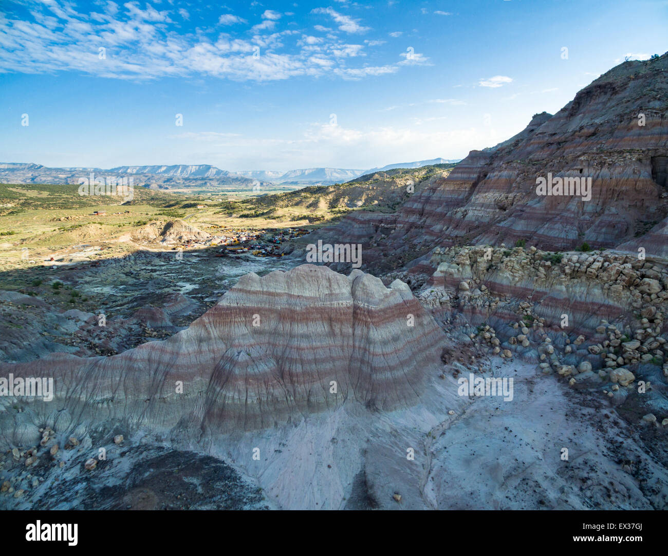 Luftaufnahme von Bergen am Grand Mesa Scenic Byway in der Nähe von Grand Junction, Colorado. Stockfoto