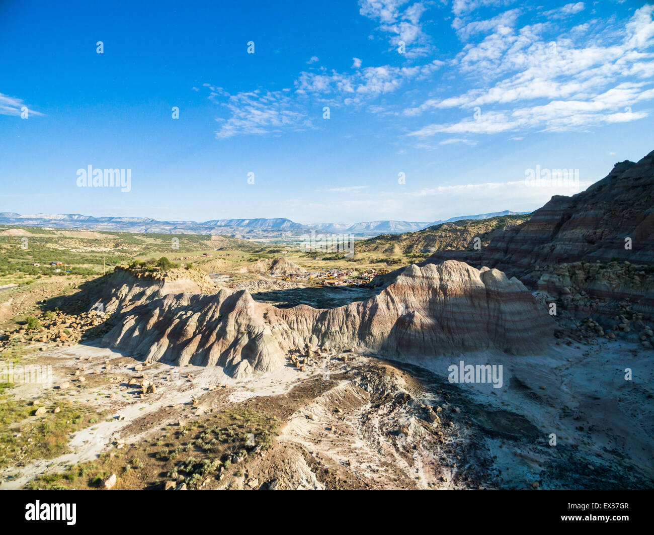 Luftaufnahme von Bergen am Grand Mesa Scenic Byway in der Nähe von Grand Junction, Colorado. Stockfoto