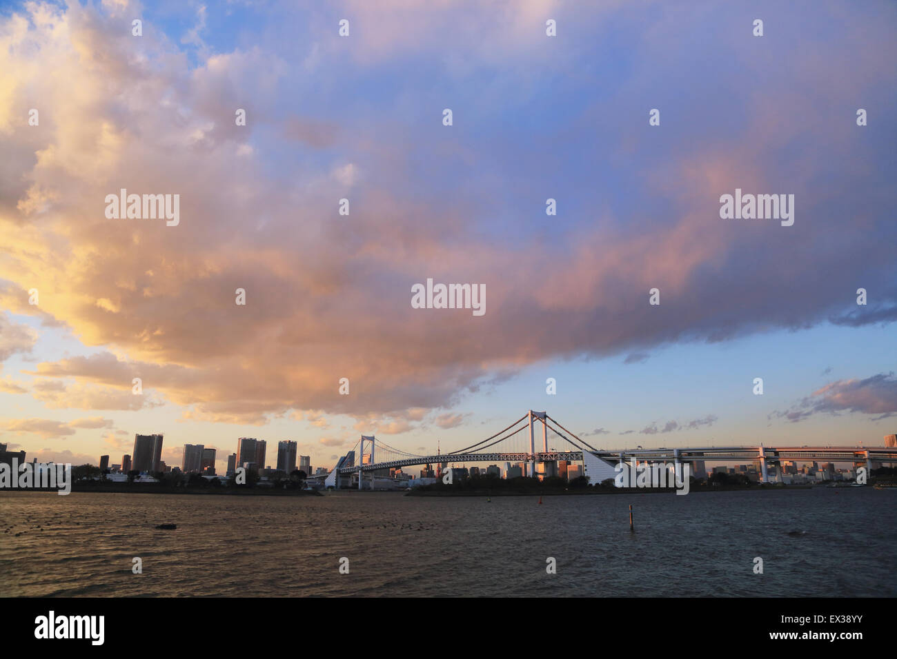 Blick auf Odaiba Bucht, Tokyo, Japan Stockfoto