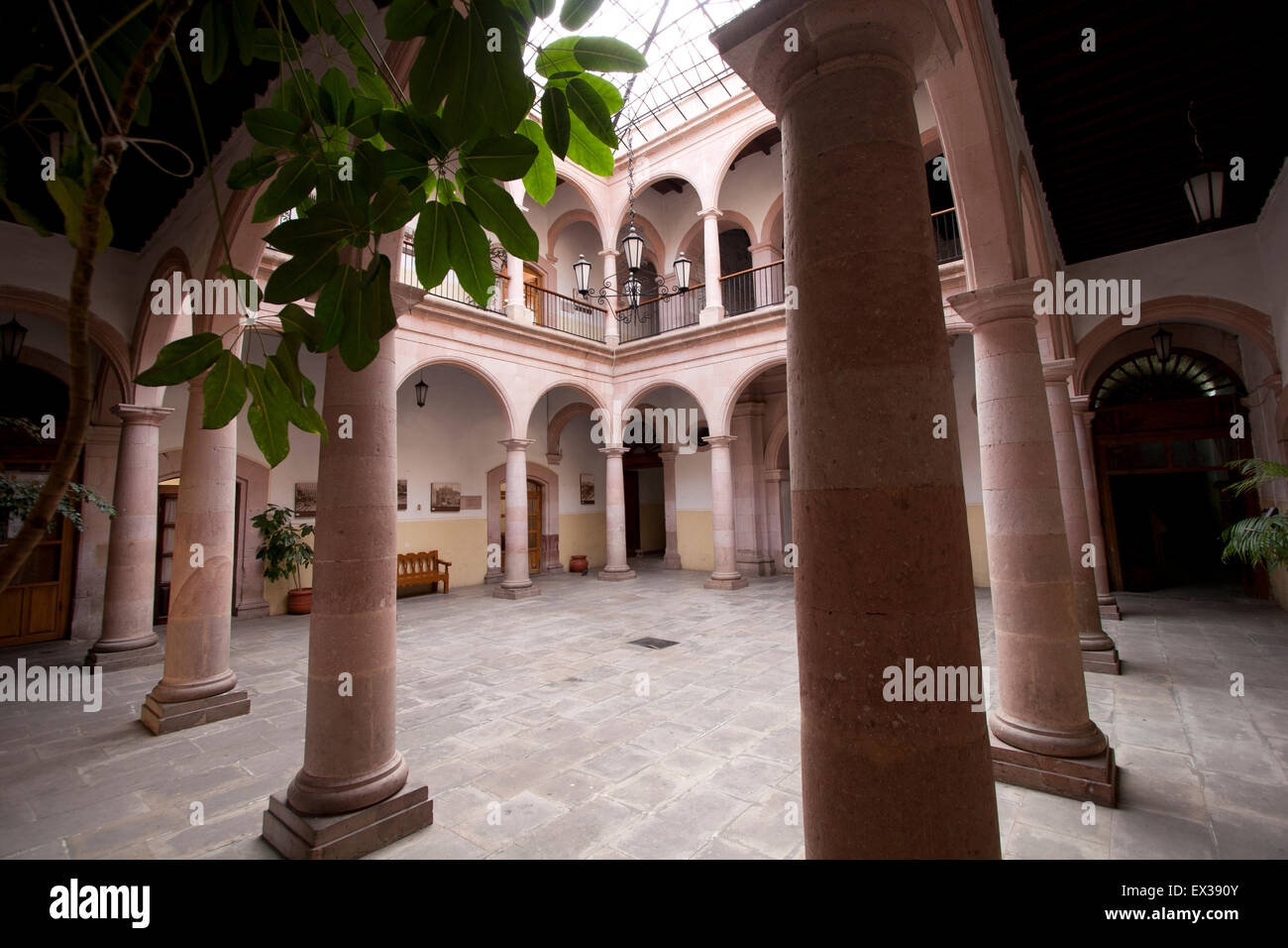 Die schönen 1810 Atrium-Stil Casa de Moneda noch Häuser die Finanzämter der Stadt Zacatecas, Mexiko Stockfoto