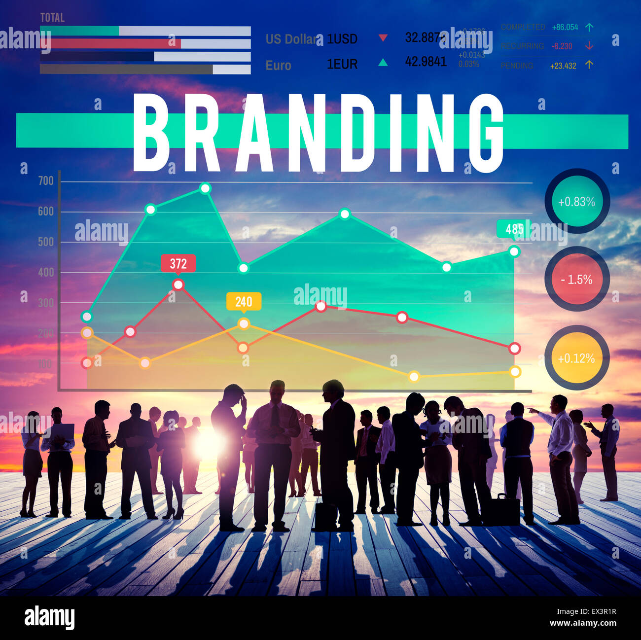 Marke Branding Marketing-Business-Strategie-Konzept Stockfoto