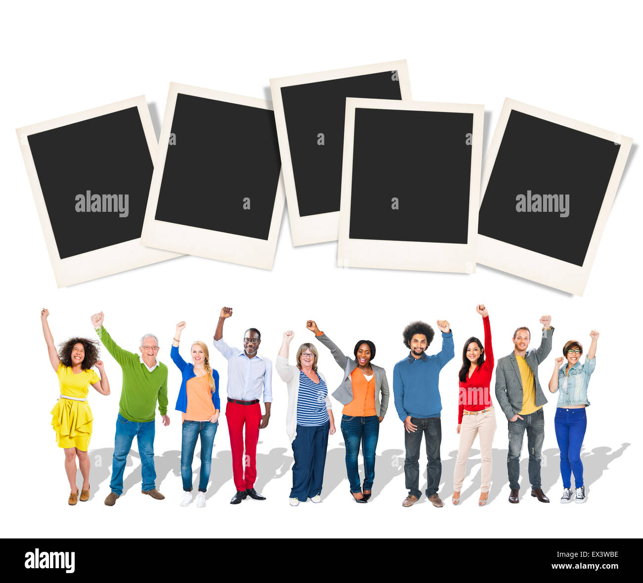 Polaroid Papier Sofortbildkamera Fotografie Medienkonzept Stockfoto