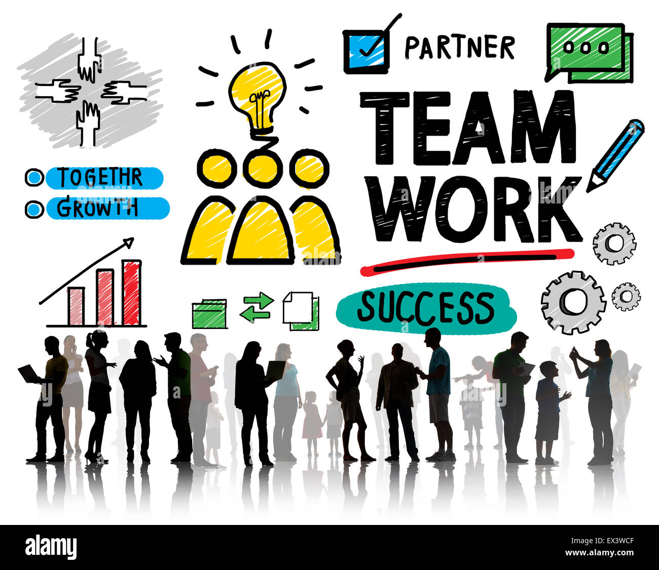 Team Teamwork Zusammenarbeit Organisation Gruppenkonzept Stockfoto