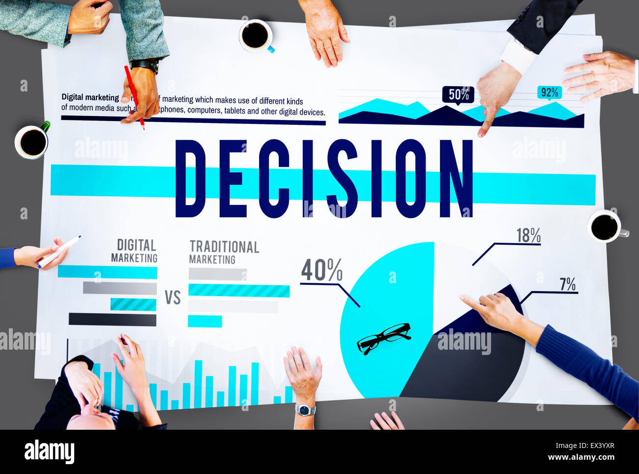 Entscheidung-Wahl-Strategie Marketing-Business-Konzept Stockfoto