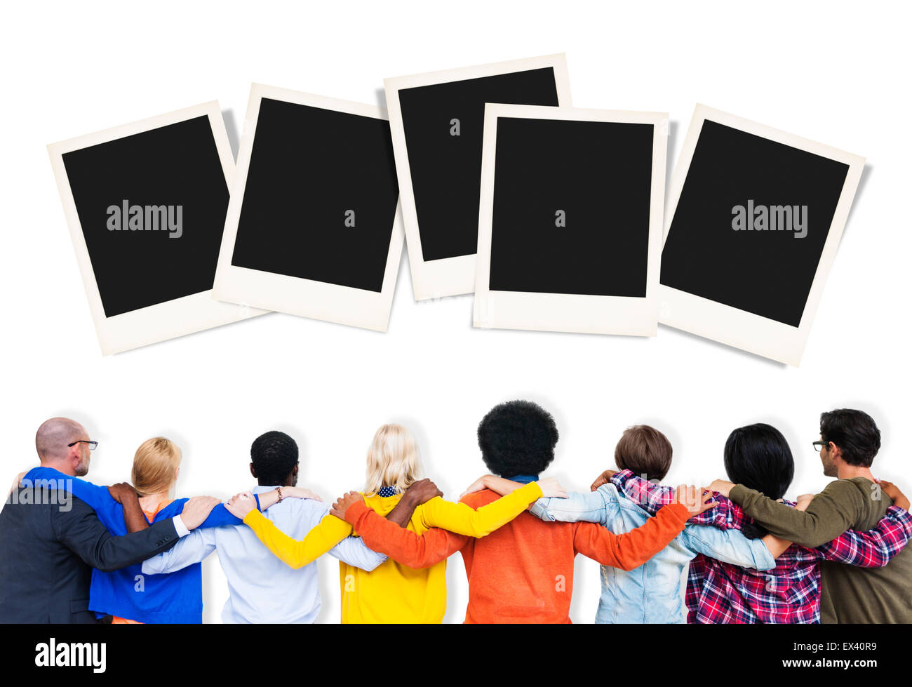 Polaroid Papier Sofortbildkamera Fotografie Medienkonzept Stockfoto
