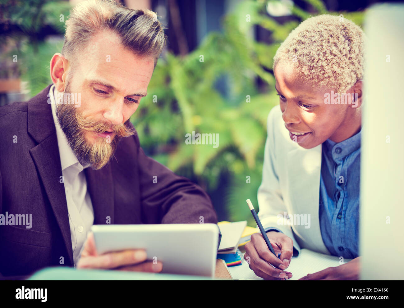 Manager Sekretär Collaboration Meeting-Diskussion-Konzept Stockfoto