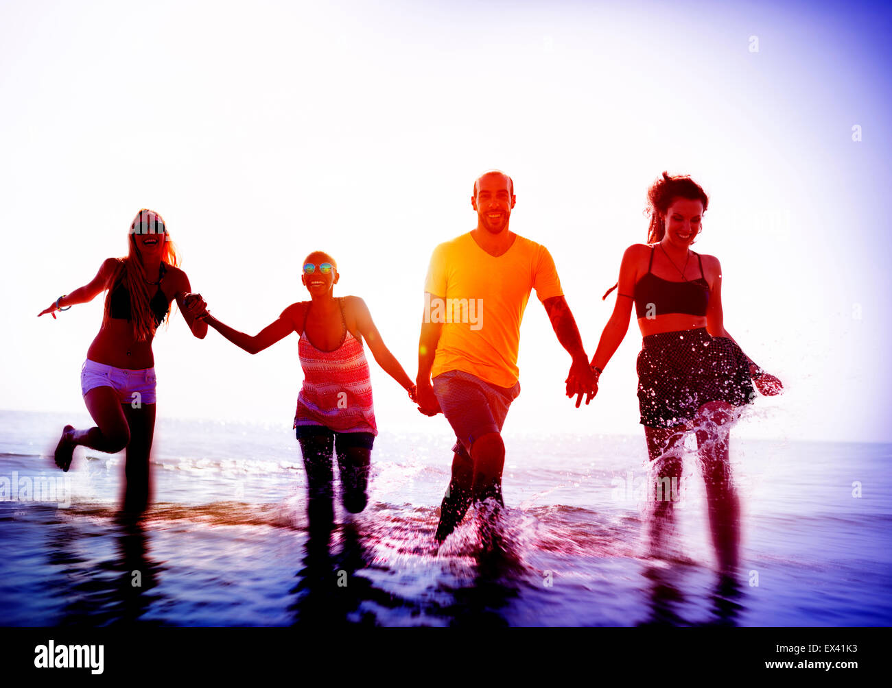 Freundschaft Freedom Beach Sommerurlaub Konzept Stockfoto