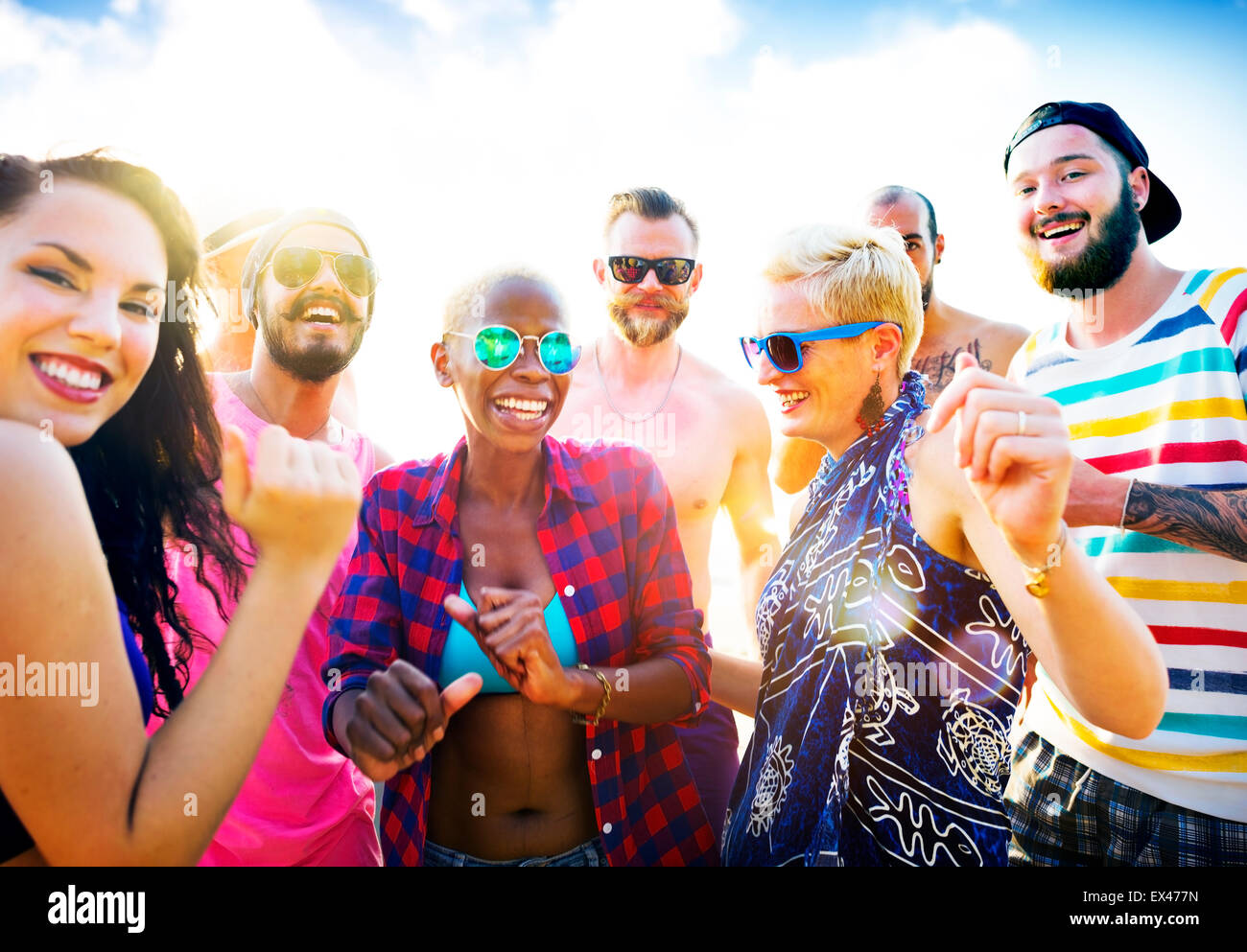 Freunde Sommer Beach Party Festival-Konzept Stockfoto