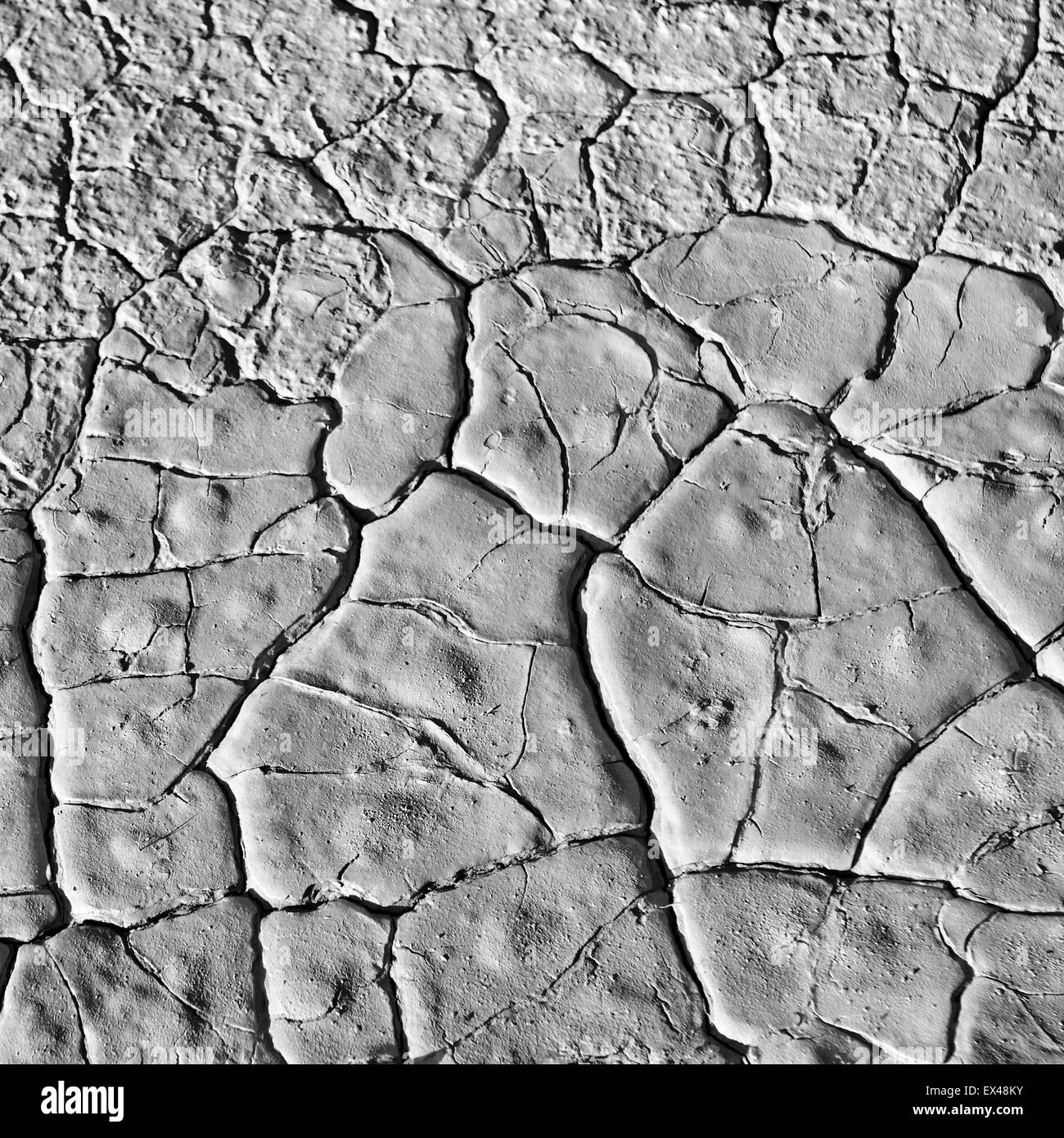 Muster aus einem Foto geknackt Erde geschaffen. Trockenheit, Dürre. Stockfoto