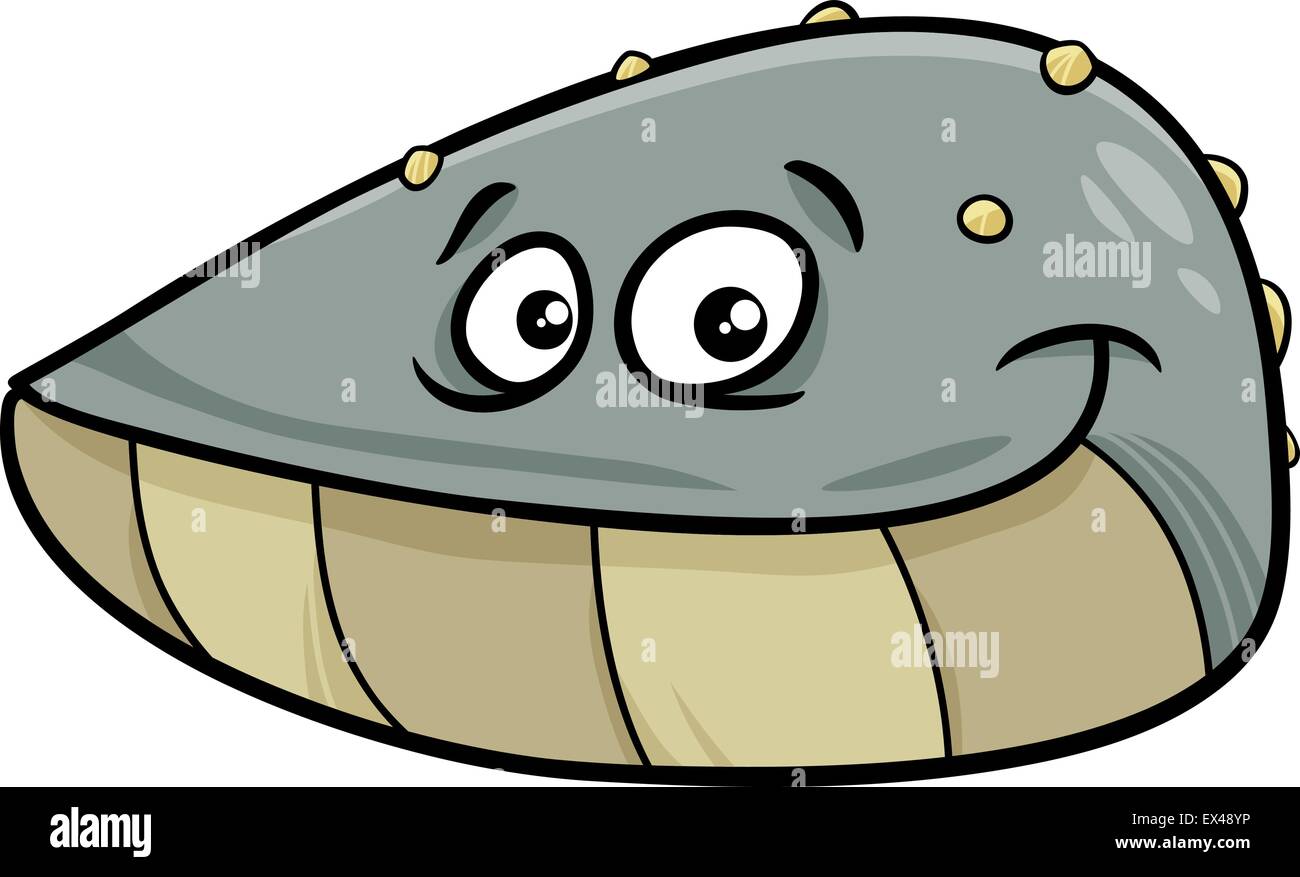 Cartoon-Illustration von Funny Muschel Molluske Meer Tier Stock Vektor