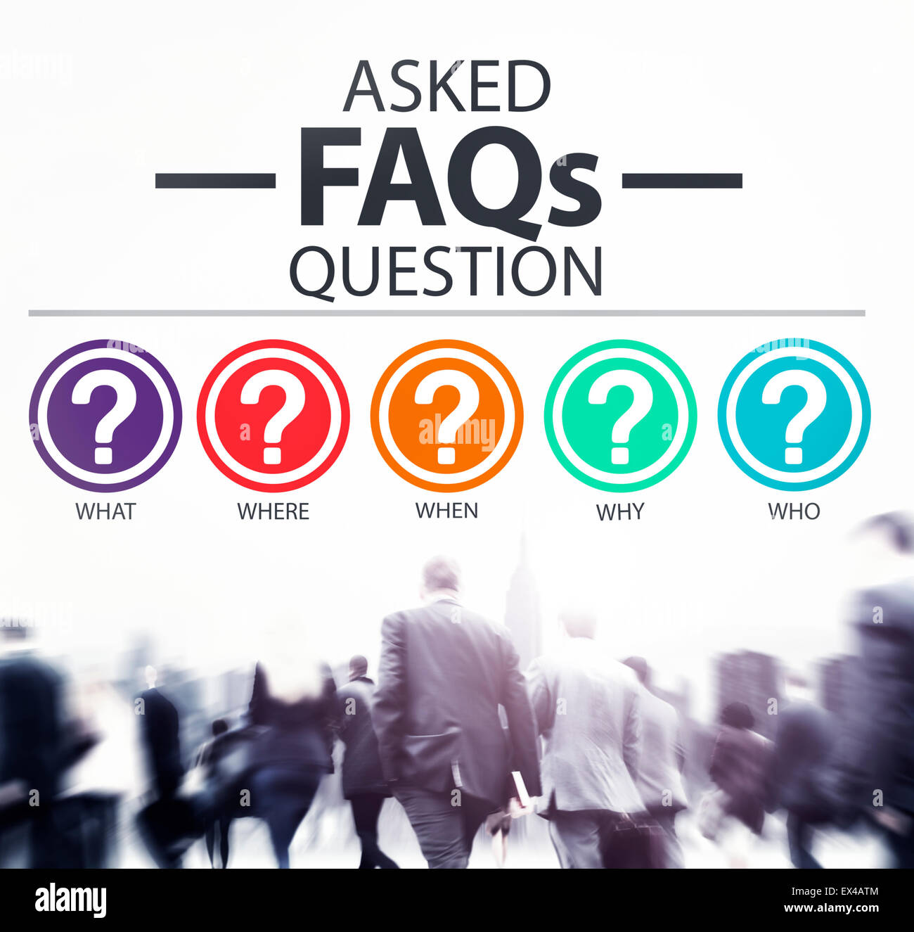 Häufig gestellte Fragen FAQ-Probleme-Konzept Stockfoto