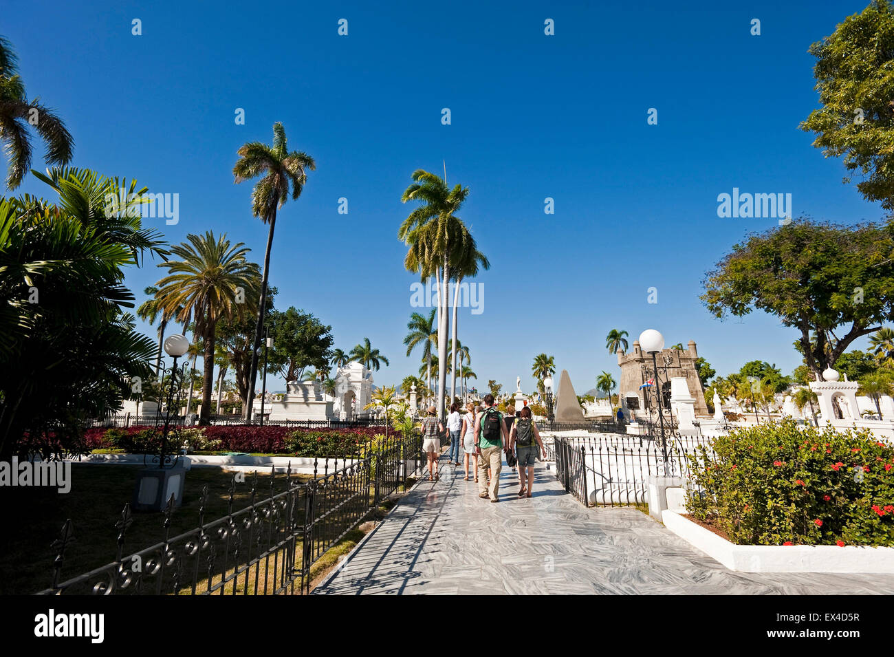 Horizontale Ansicht der Friedhof Santa Ifigenia in Santiago De Cuba, Kuba. Stockfoto