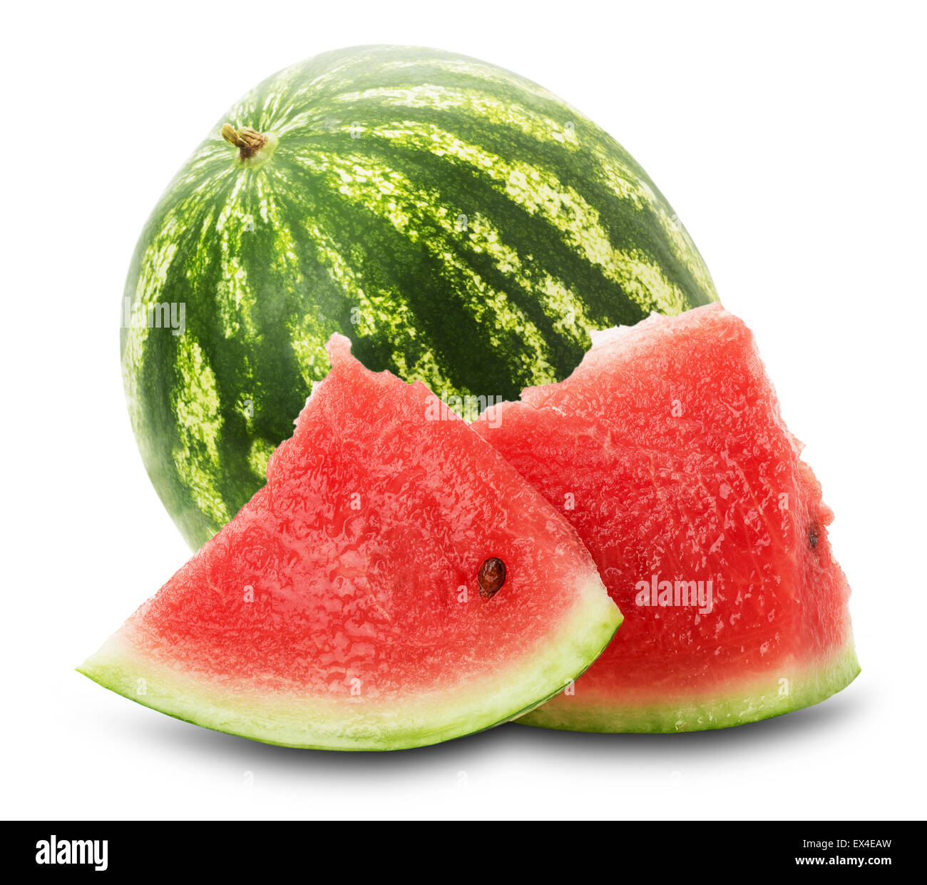 frische saftige Wassermelone auf dem weißen Hintergrund. Stockfoto