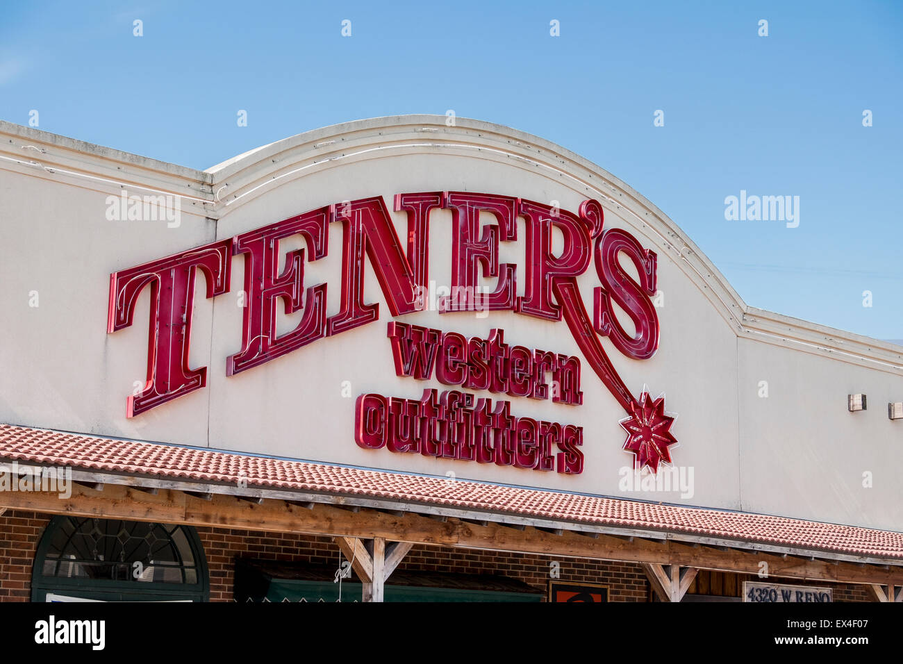 Exterieur des Tener des westlichen Outfitters in Oklahoma City, Oklahoma, USA. Stockfoto