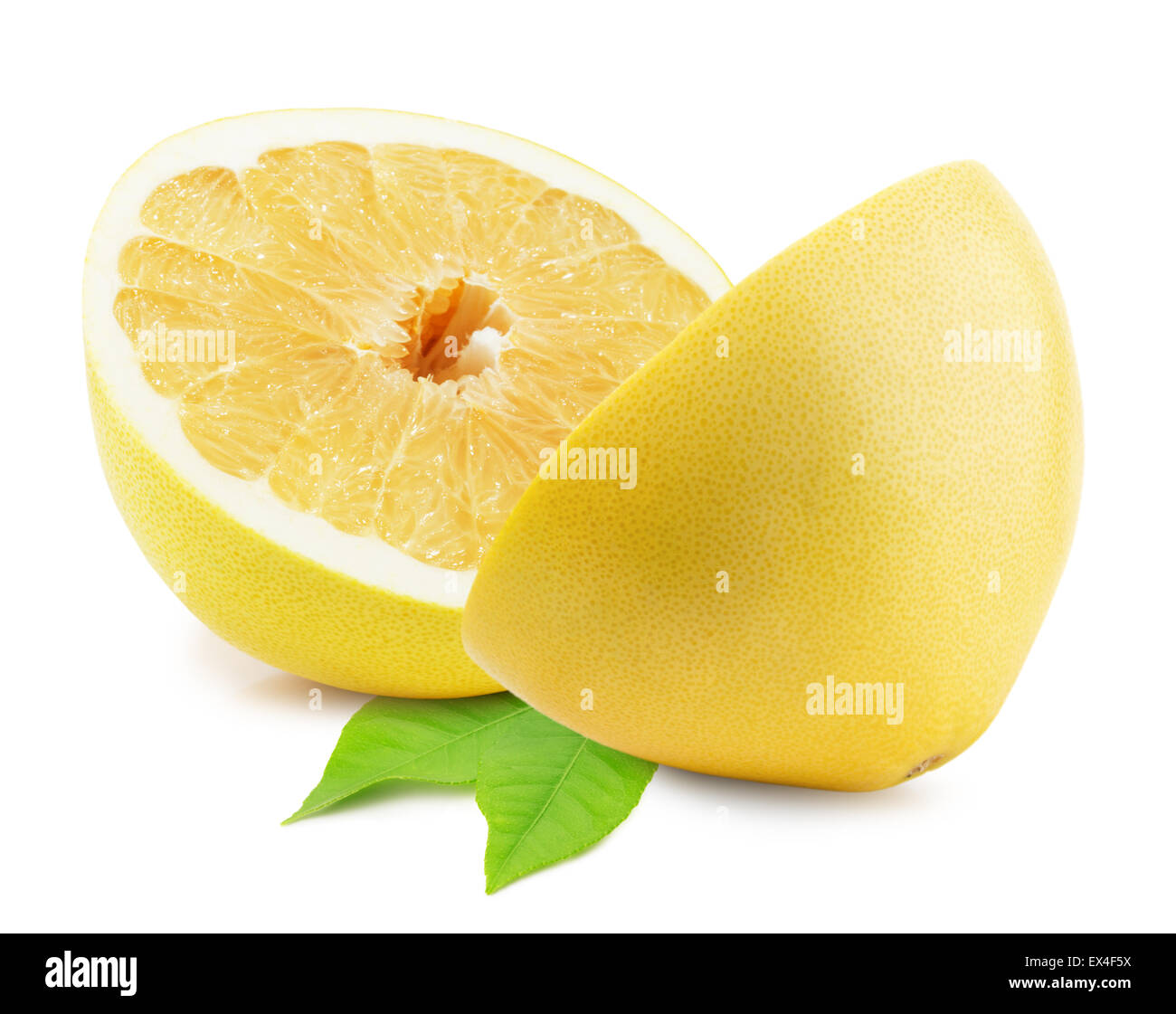 Pampelmuse oder chinesische Grapefruit auf dem weißen Hintergrund isoliert. Stockfoto