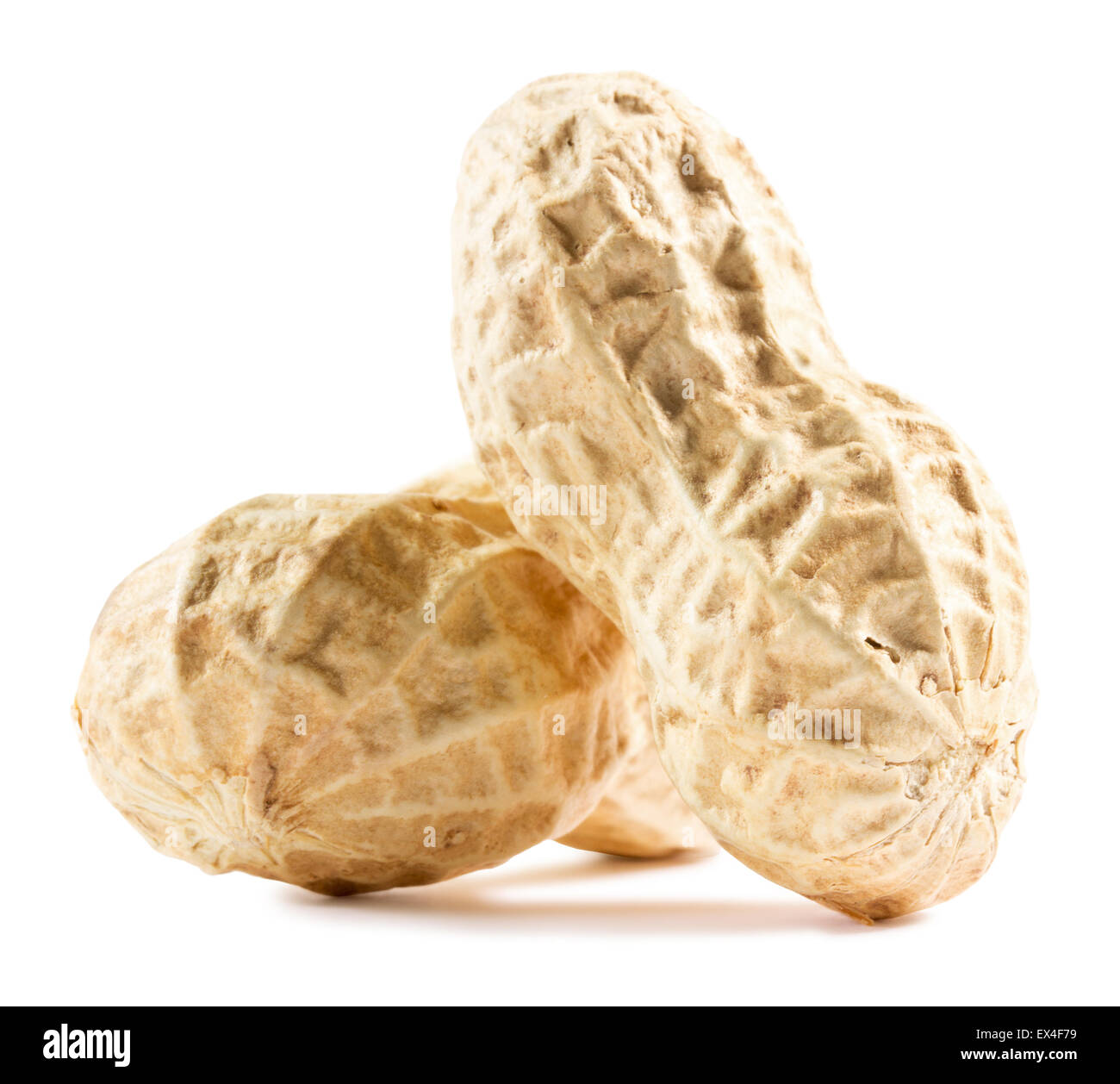 Peanuts auf dem weißen Hintergrund isoliert. Stockfoto